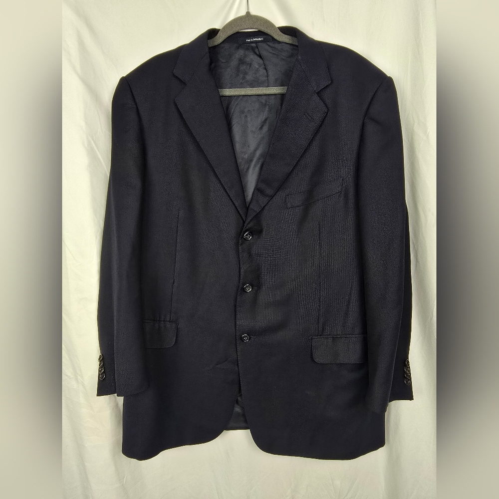 Ermenegildo Zegna High Performance Wool Navy Blue Single Breasted Blazer sz 58R
